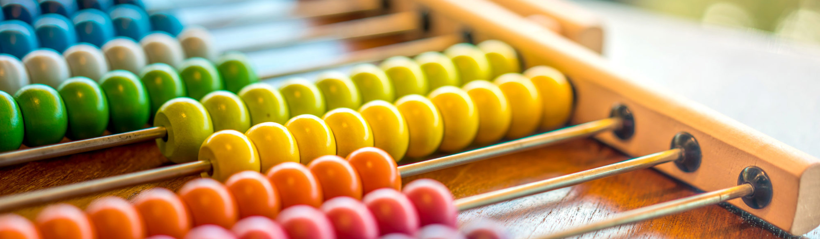 A colourful abacus on a table