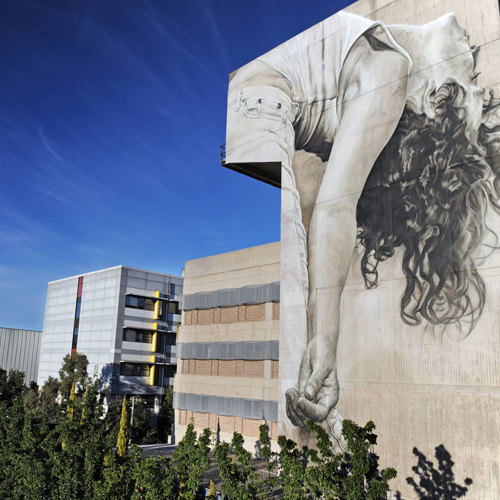 Prahran campus building with wall mural