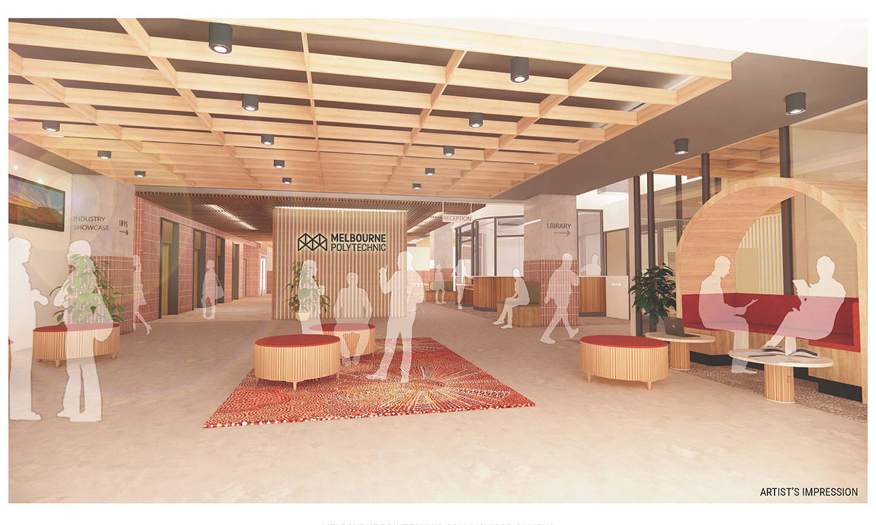 Artist impression of Collingwood campus interior after transformation