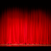 Red stage curtain